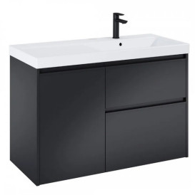 Тумба с раковиной Roca Gap Pro 100х46 см правосторонняя ДСП черный матовый A852064532