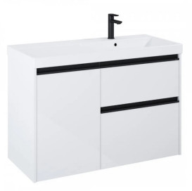 Тумба с раковиной Roca Gap Pro 100х46 см правосторонняя ДСП белый глянцевый A852064806