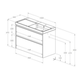 Тумба с раковиной Roca Gap Pro 100х46 см правосторонняя ДСП светлый дуб A852060464