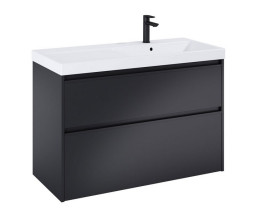 Тумба з раковиною Roca Gap Pro 100х46 см правостороння ДСП чорний матовий A852060532