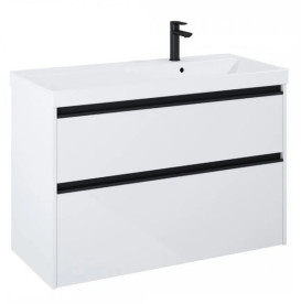 Тумба с раковиной Roca Gap Pro 100х46 см правосторонняя ДСП белый глянцевый A852060806