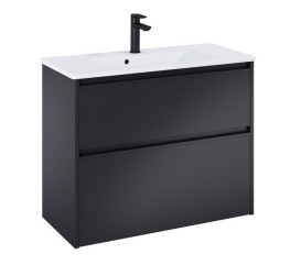 Тумба з раковиною Roca Gap Pro 80,5х38 см ДСП чорний матовий A852069532
