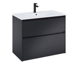 Тумба з раковиною Roca Gap Pro 80,5х46 см ДСП чорний матовий A852051532