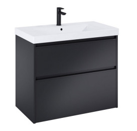 Тумба с раковиной Roca Gap Pro 80х46 см ДСП черный матовый A852052532
