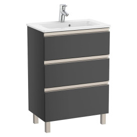 Тумба с раковиной Roca GAP Unik 60,5x38 см ДСП антрацит глянец A851498153