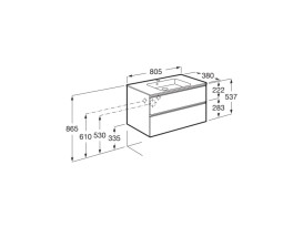 Тумба с раковиной Roca GAP Unik 80,5x38 см ДСП северный ясень A851497434