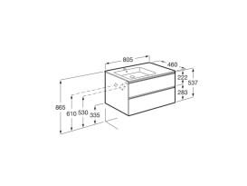 Тумба с раковиной Roca GAP Unik 80,5x46 см ДСП северный ясень A851479434