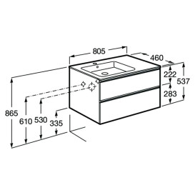Тумба с раковиной Roca GAP Unik 80,5x46 см ДСП серый A851479447