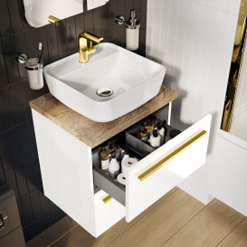 Тумба з раковиною Roca Kwadro 50,6х40 см ДСП білий глянсовий A852450806