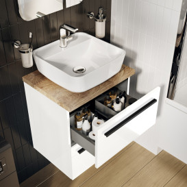 Тумба з раковиною Roca Kwadro 50,6х40 см ДСП білий глянсовий A852450806