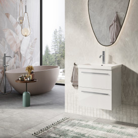 Тумба із раковиною Roca Kwadro 51х39,7 см ДСП білий глянсовий A852449806