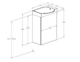 Тумба с раковиной Roca Ravell 45,2х34,1 см ДСП зеленый матовый A852448534
