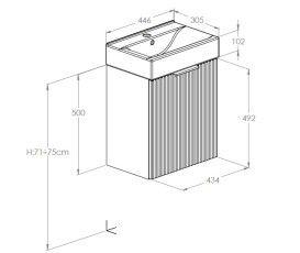 Тумба с раковиной Roca Reef 44,6х30,5 см МДФ белый матовый A852446529