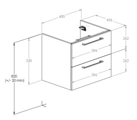 Тумба под раковину Roca Roma 60х45,6 см ДСП дуб Canela A857949808