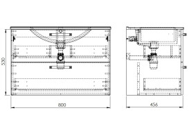 Тумба под раковину Roca Roma 80х45,6 см ДСП белый глянец A857950806