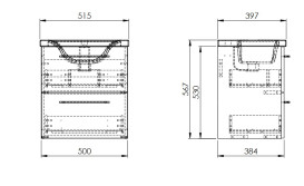 Тумба под раковину Roca Roma Compact 51,5х39,7 см ДСП белый глянец A857951806