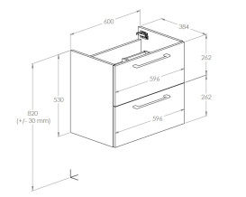 Тумба под раковину Roca Roma Compact 60х38,4 см ДСП дуб Canela A857952808