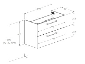 Тумба під раковину Roca Roma Compact 80х38,4 см ДСП білий глянець A857953806