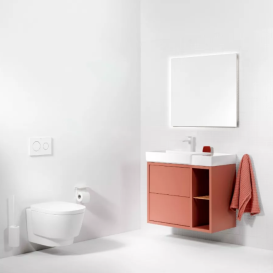 Тумба з раковиною Roca Tura Unik 43х80 МДФ світлий теракотовий A852028560