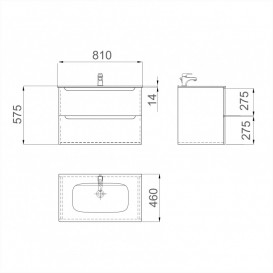 Тумба Sanwerk Vega Air 81 см с раковиной Падова МДФ белый MV0000813