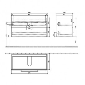 Тумба с раковиной Villeroy&Boch Avento 100 Crystal White 415610B4