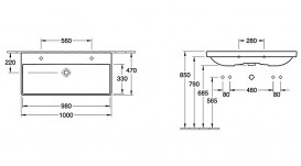 Тумба с раковиной Villeroy&Boch Avento 100 Crystal White 415610B4