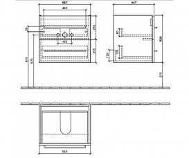 Тумба с раковиной Villeroy&Boch Avento 60 Crystal White 415860B4
