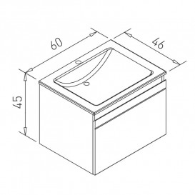 Тумба з раковиною Volle Classic Neo 60 см підвісна МДФ білий 1943.326007