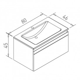 Тумба з раковиною Volle Classic Neo 80 см підвісна МДФ білий 1943.328007