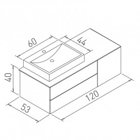 Тумба с раковиной Volle Leon 120 см подвесная МДФ белый 1911.311207