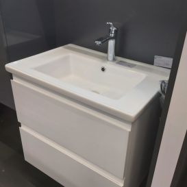 Тумба с раковиной Volle Leon 65 см подвесная МДФ/ЛДСП белый 15-11-65