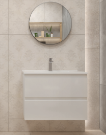 Тумба с раковиной Volle Leon 80 см подвесная МДФ/ЛДСП белый 15-11-81