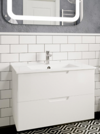 Тумба з раковиною Volle Libra 80 см ДСП/МДФ глянцевий білий 15-41-81