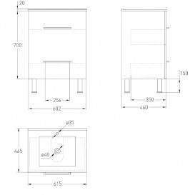 Тумба с раковиной Volle Nemo New 60 см напольная МДФ/ДСП белый 15-17-61N