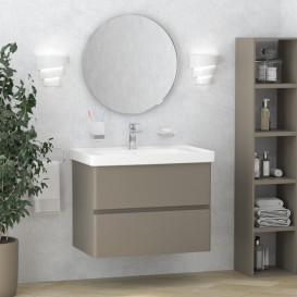 Тумба з раковиною Volle Oliva 80 см підвісна МДФ/ДСП капучино 15-45-81C