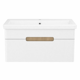 Тумба с раковиной Volle Solo 80 см подвесная МДФ/ДСП белый 1910.328007