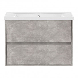 Тумба з раковиною Volle Teo 80 см підвісна ДСП бетон 15-88-81C