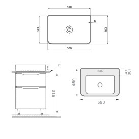 Тумба Sanwerk Alessa 60 см із раковиною Rapid МДФ білий/венге MV0000900