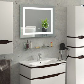 Тумба Sanwerk Alessa 70 см с раковиной Qtap МДФ белый/венге MV0000874