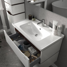 Тумба Sanwerk Alessa 80 см с раковиной Idea МДФ белый/венге MV0000875