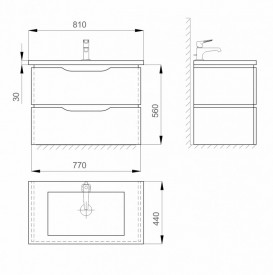 Тумба Sanwerk Alessa Air 80 см із раковиною Idea МДФ білий MV0000872