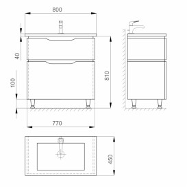 Тумба Sanwerk Alessa 80 см с раковиной Idea МДФ белый MV0000869