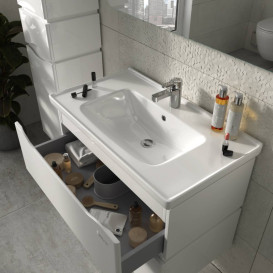 Тумба Sanwerk Alessa 80 см с раковиной Idea МДФ белый MV0000869