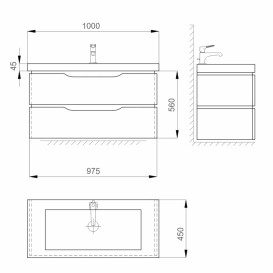 Тумба Sanwerk Alessa Air 100 см із раковиною Idea МДФ білий MV0000898