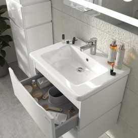 Тумба Sanwerk Alessa Air 60 см із раковиною Space Line МДФ білий MV0000870