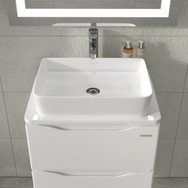 Тумба Sanwerk Alessa Air 60 см с раковиной Rapid МДФ белый MV0000899