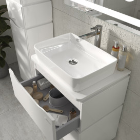 Тумба Sanwerk Alessa Air 60 см с раковиной Rapid МДФ белый MV0000899