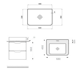 Тумба Sanwerk Alessa Air 60 см с раковиной Rapid МДФ белый MV0000899