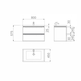 Тумба Sanwerk Amata Air 80 см с раковиной Idea МДФ белый MV0000897