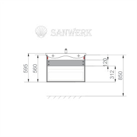 Тумба Sanwerk Amata Air 80 см с раковиной Idea МДФ белый MV0000897